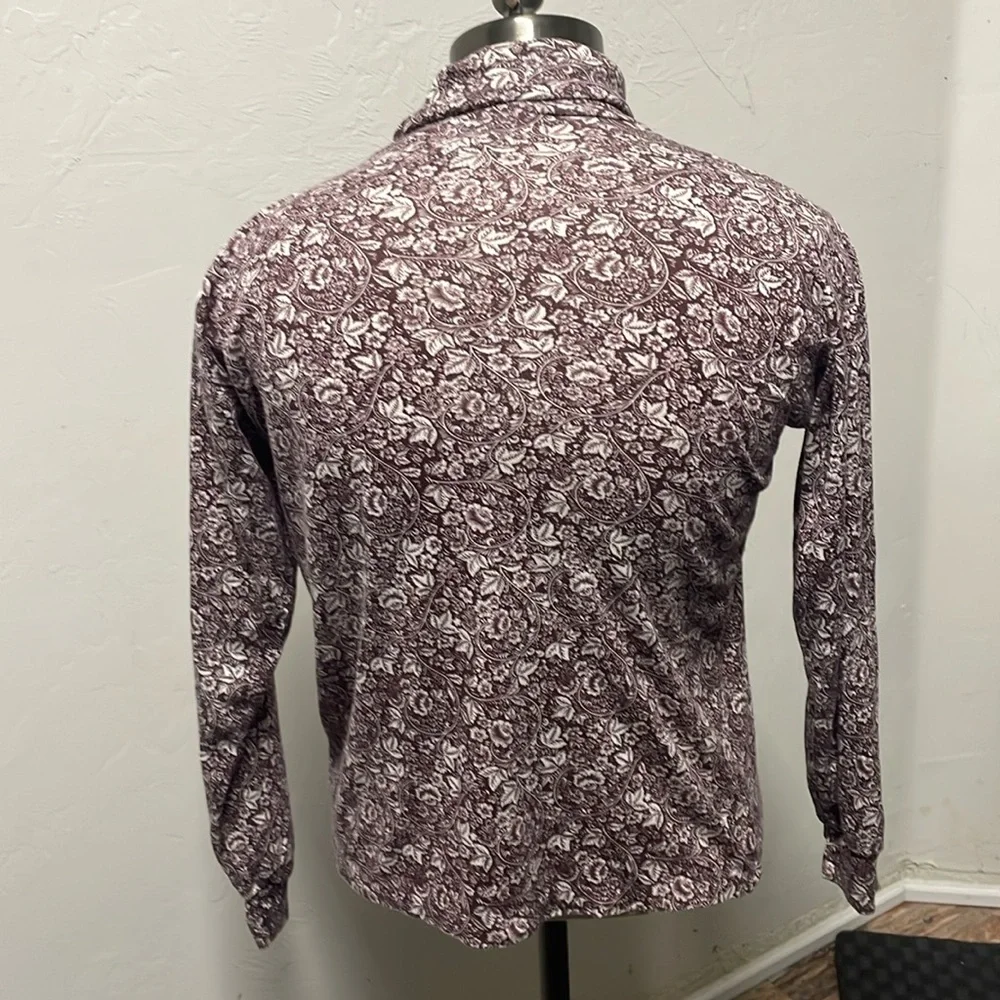 Casual corner medium turtleneck maroon floral top